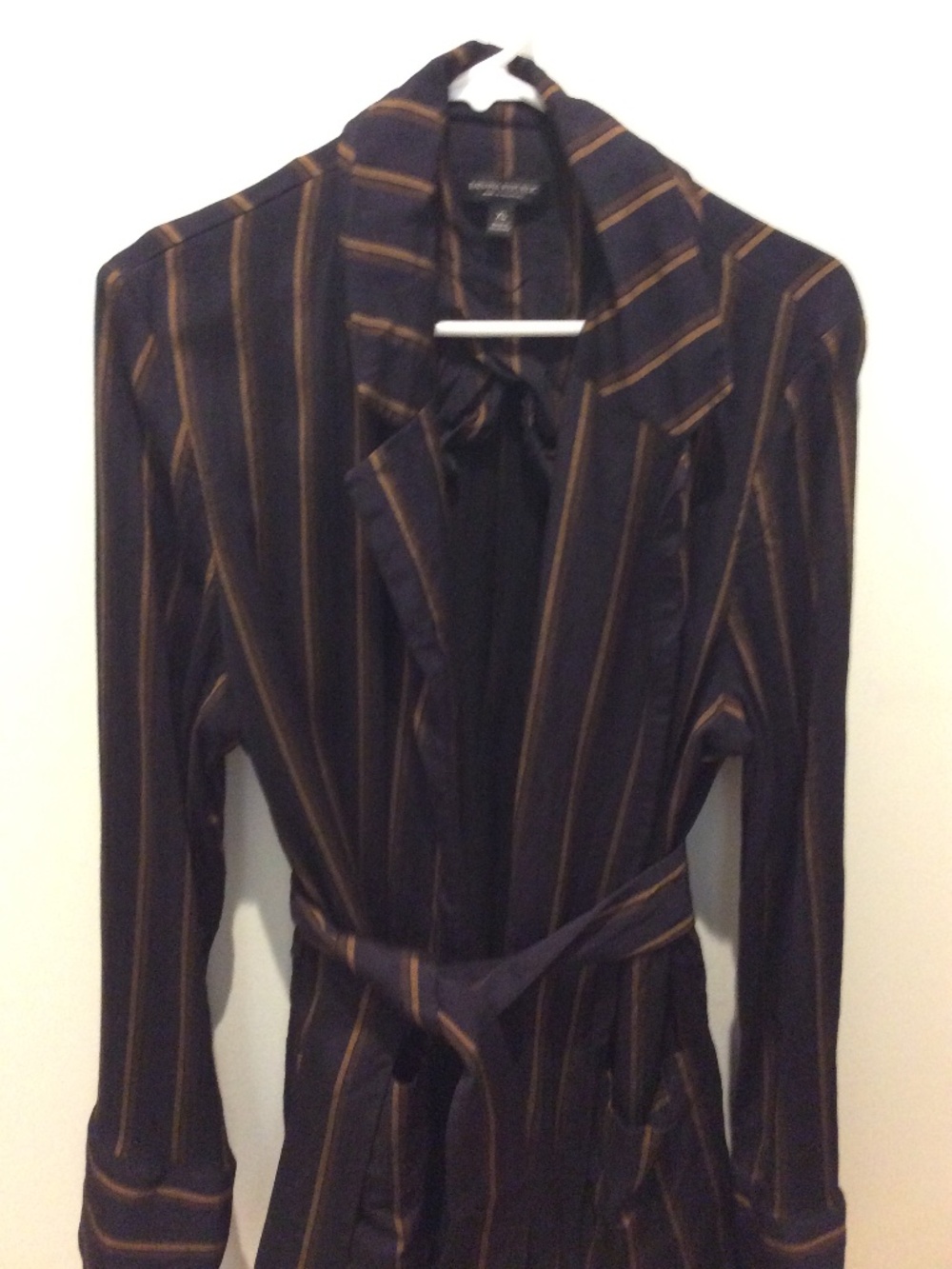 Belted jacket by Banana Republic gently worn stripe purple and brown Women's XL
